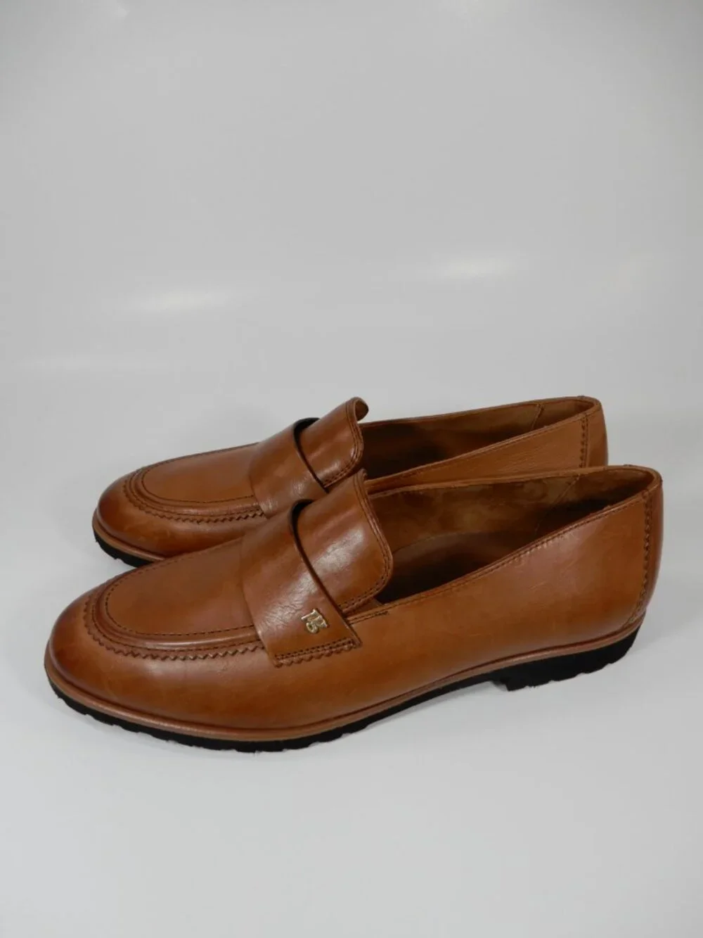 Paul Green Wheaton Flat Loafers Shoes Size 8 Cognac Brown Leather NEW